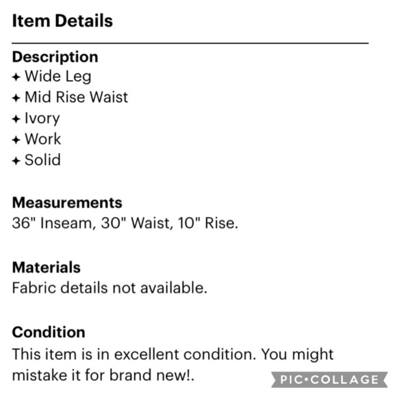 Authentic Max Mara Wool Wide Leg Ivory Dress Pants - Picture 3 of 3